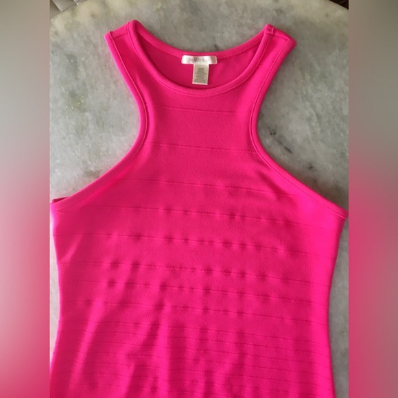 Bozzolo Hot Pink Stretch Ribbed Dress - Picture 6 of 16